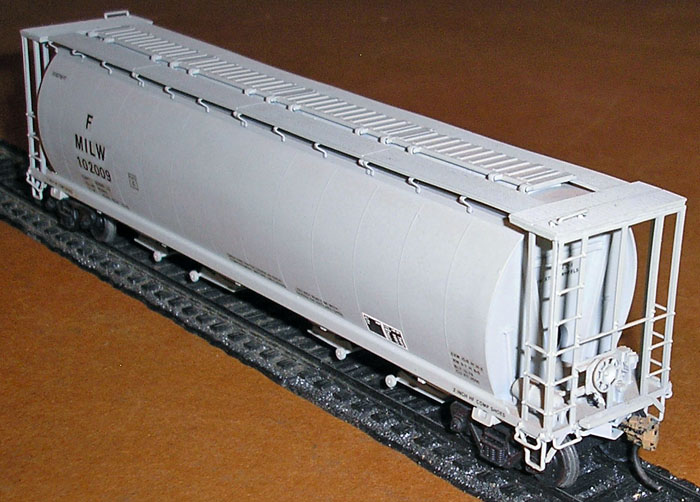 [Milwaukee Road Cylindrical 4-Bay Covered Hopper]